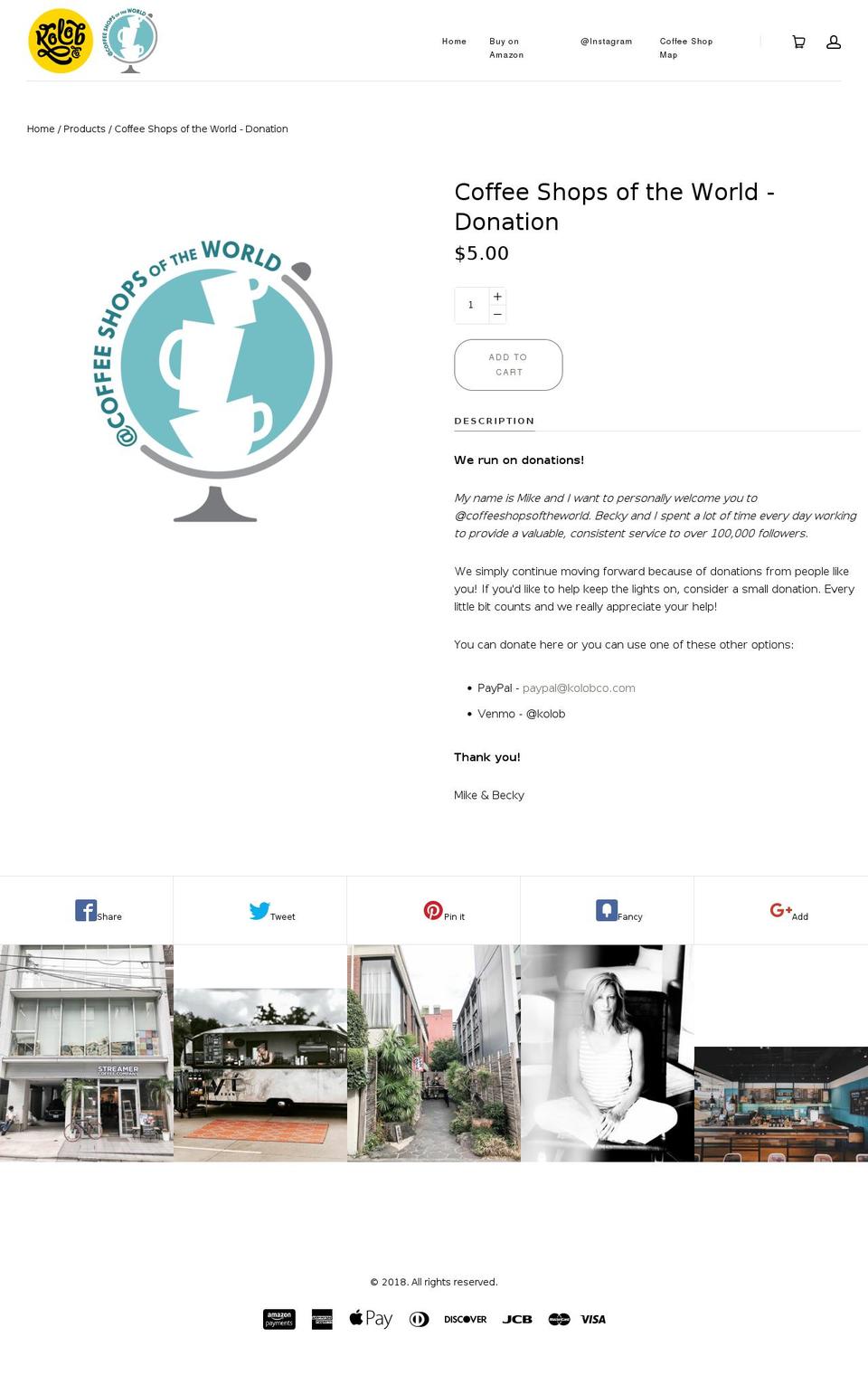 coffeeshopsoftheworld.com — Shopify storefront screenshot