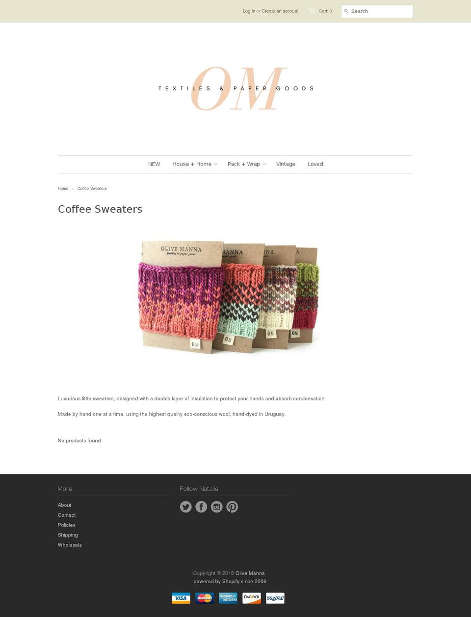 coffeesweaters.com — Shopify storefront screenshot