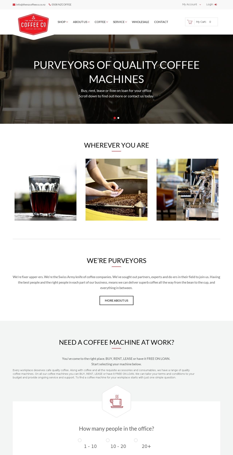 mozar Shopify theme site example coffeesystems.co.nz