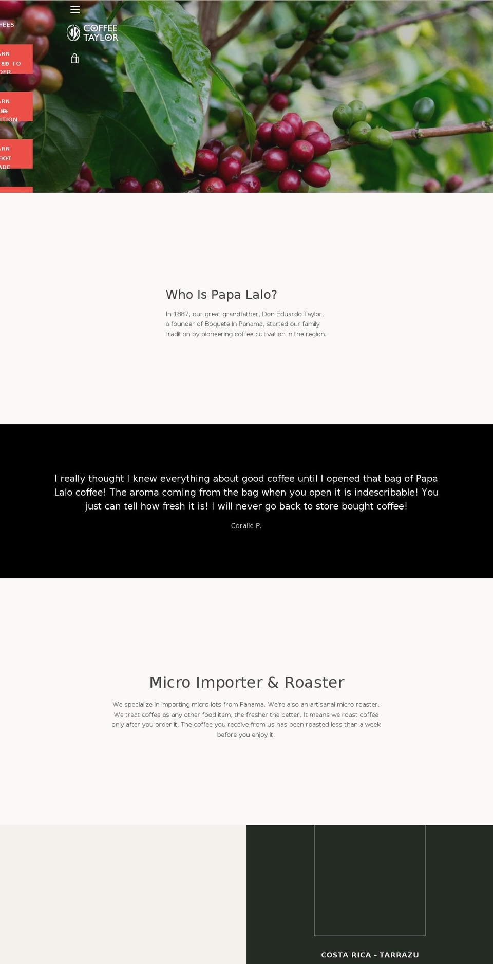 coffeetaylor.com — Shopify storefront screenshot