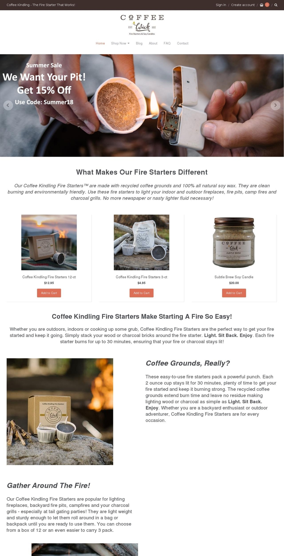 coffeewick.com shopify website screenshot