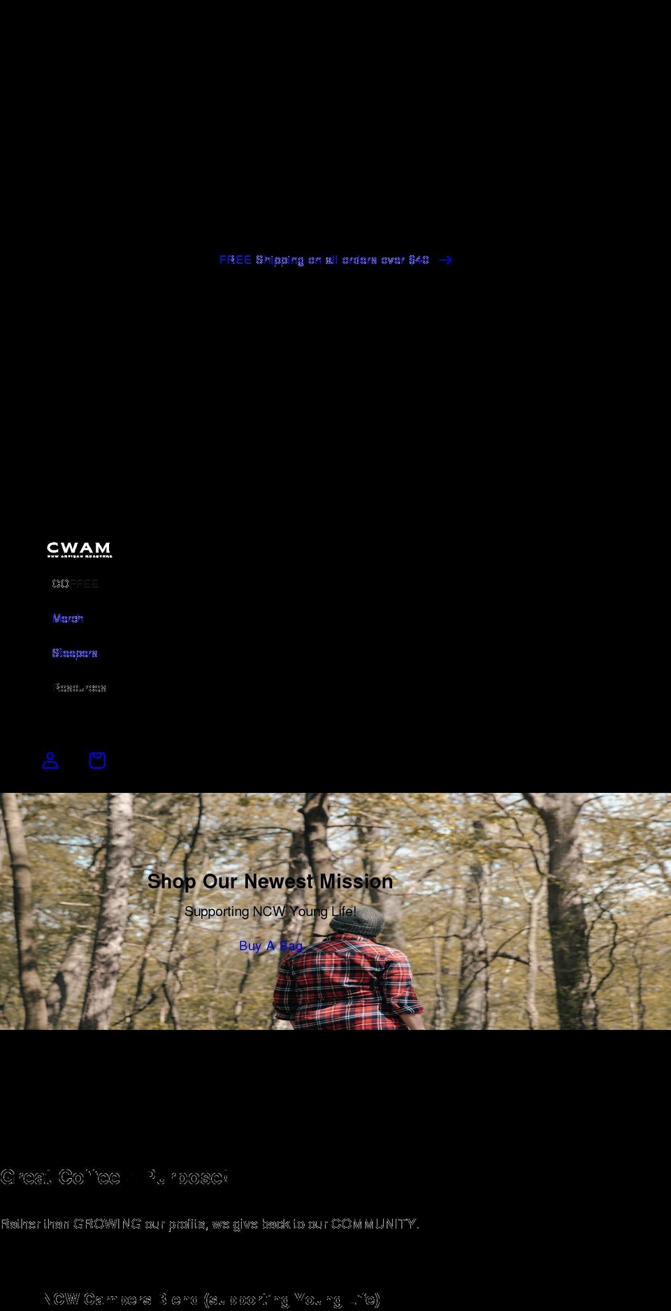 coffeewithamission.shop shopify website screenshot
