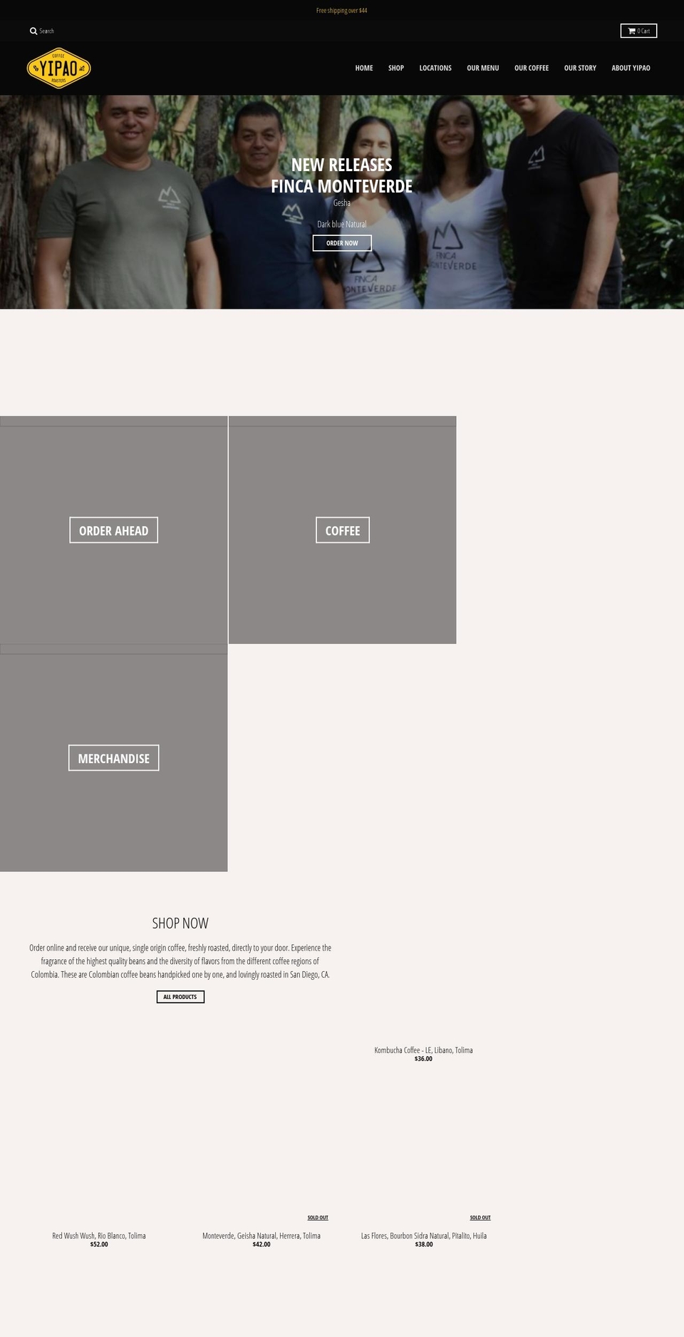 coffeeyipao.com — Shopify storefront screenshot