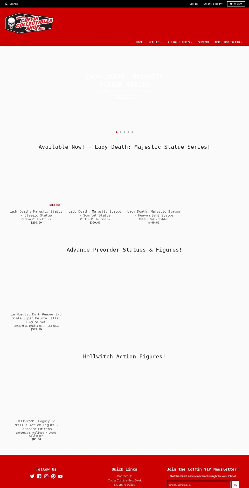 coffincollectiblesshop.com shopify website screenshot