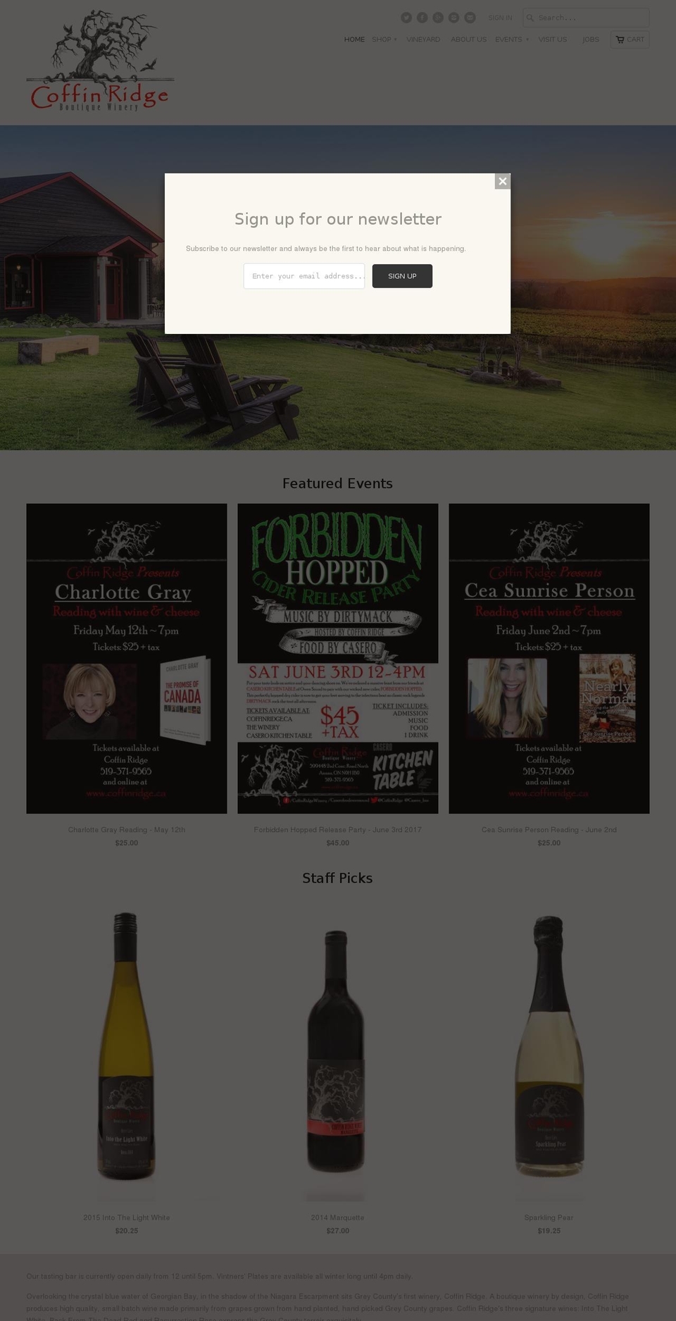 coffinridge.ca shopify website screenshot