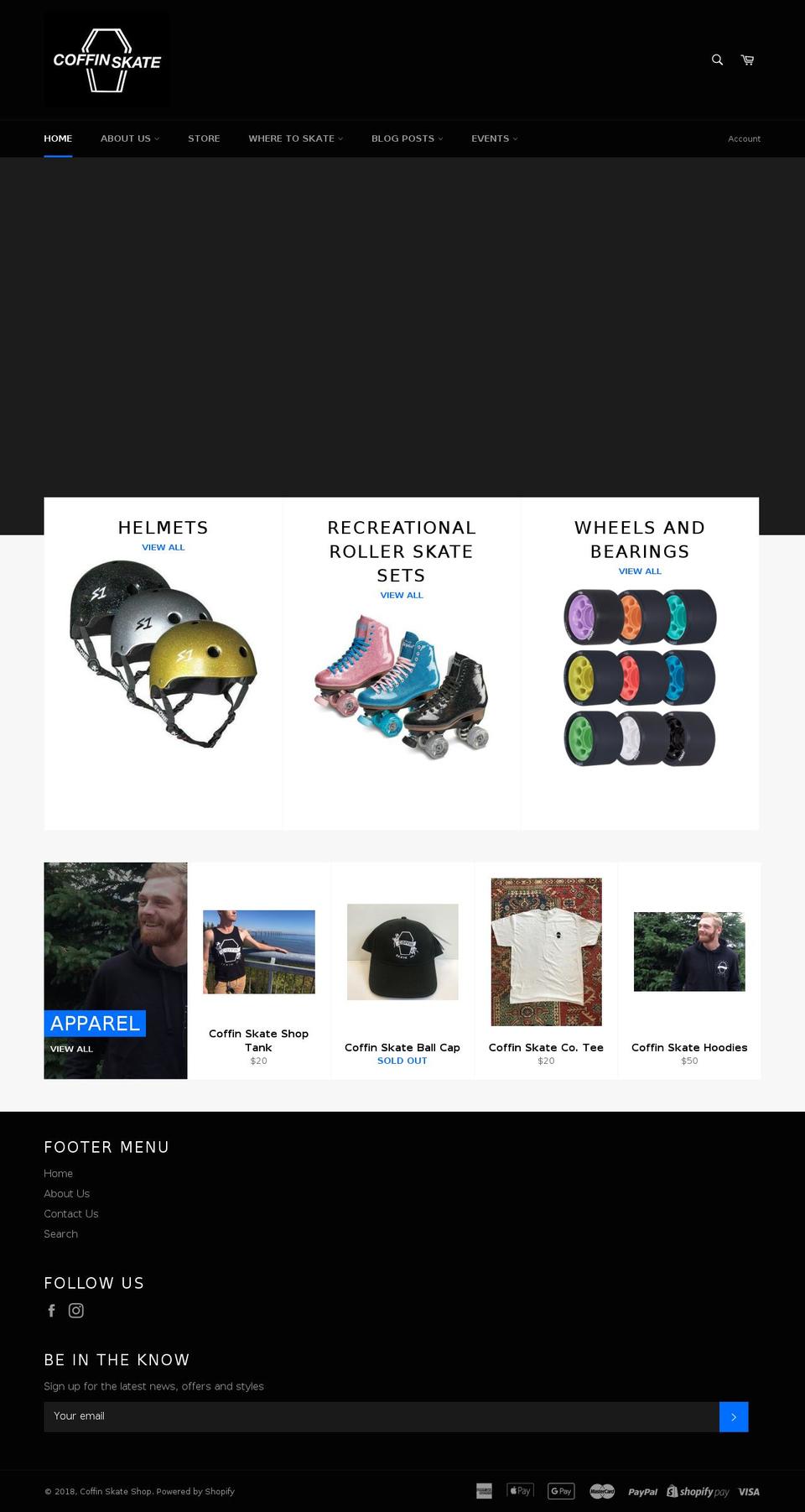 coffinskate.com shopify website screenshot