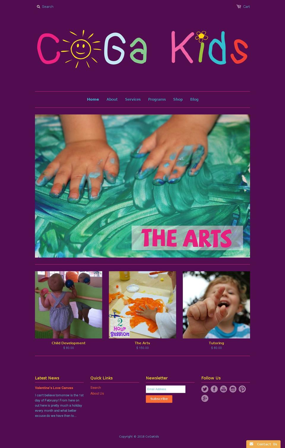 cogakids.com — Shopify storefront screenshot