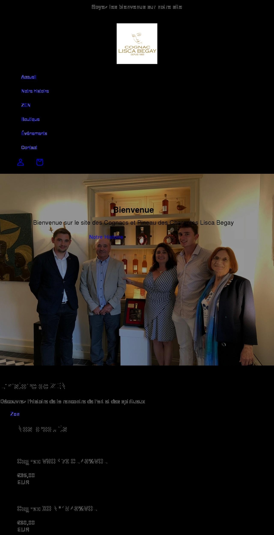 cognacliscabegay.com shopify website screenshot