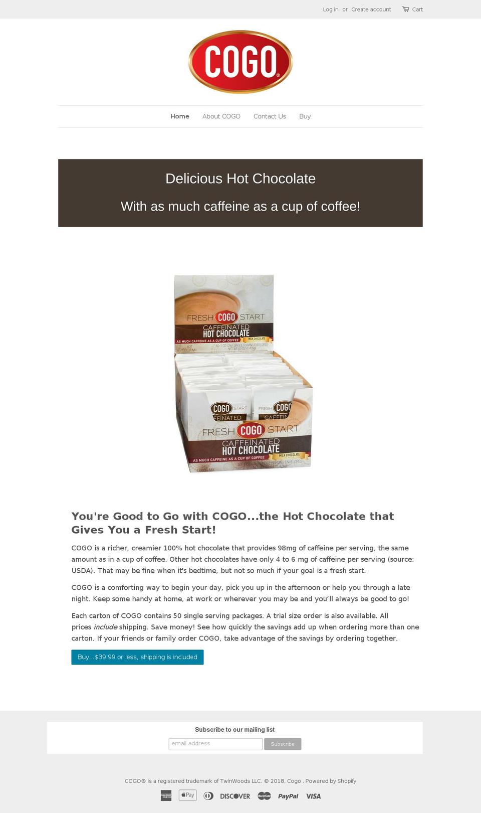 cogohotcoco.com — Shopify storefront screenshot
