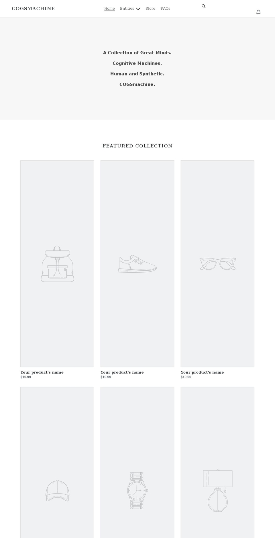 cogsmachine.com shopify website screenshot