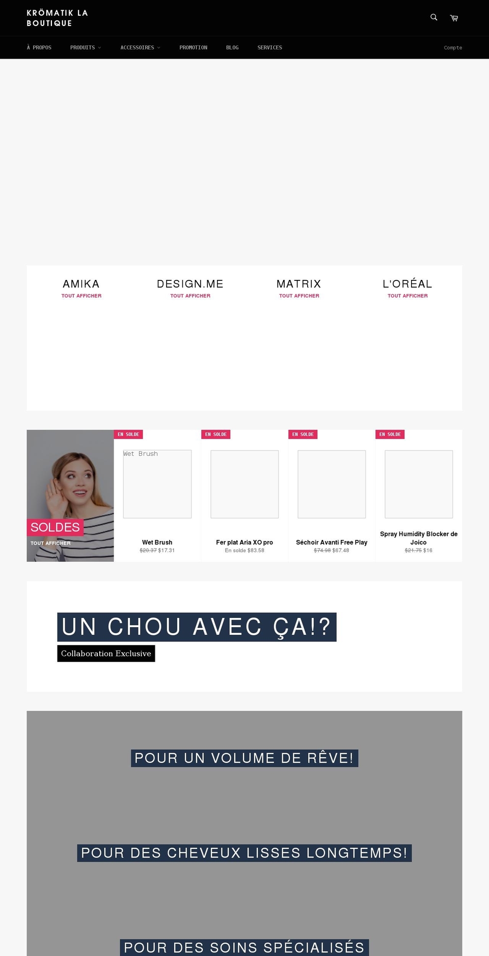 coiffurekromatik.com shopify website screenshot