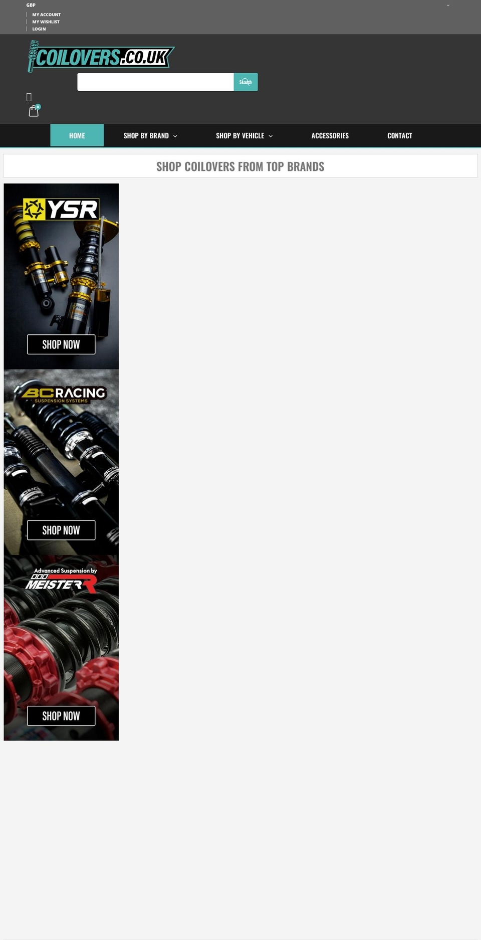 coilovers.co.uk shopify website screenshot