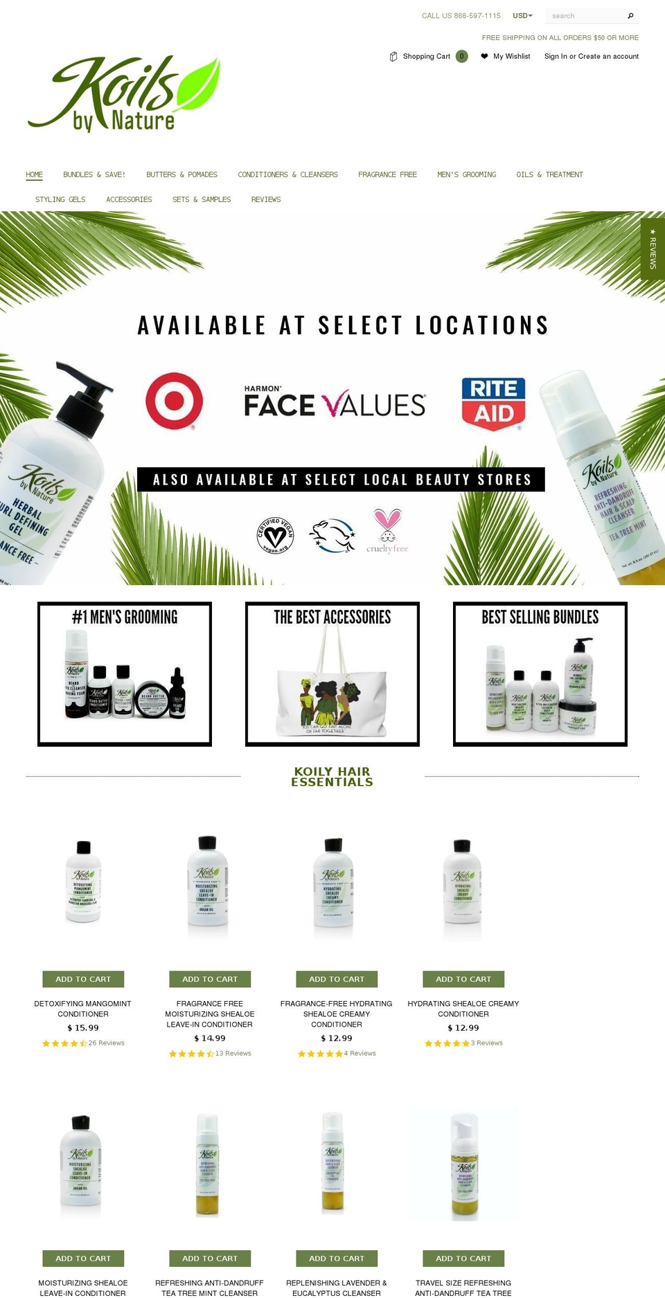 coilsbynature.com — Shopify storefront screenshot