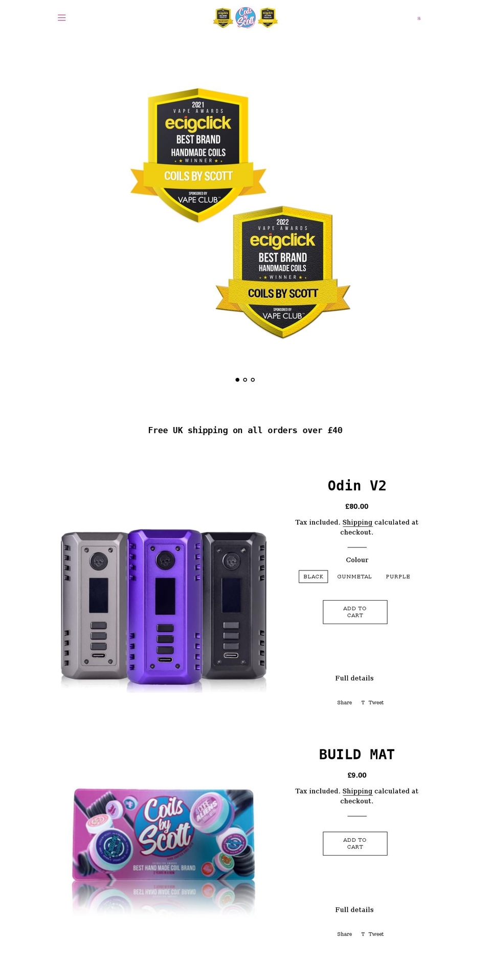 coilsbyscott.co.uk shopify website screenshot