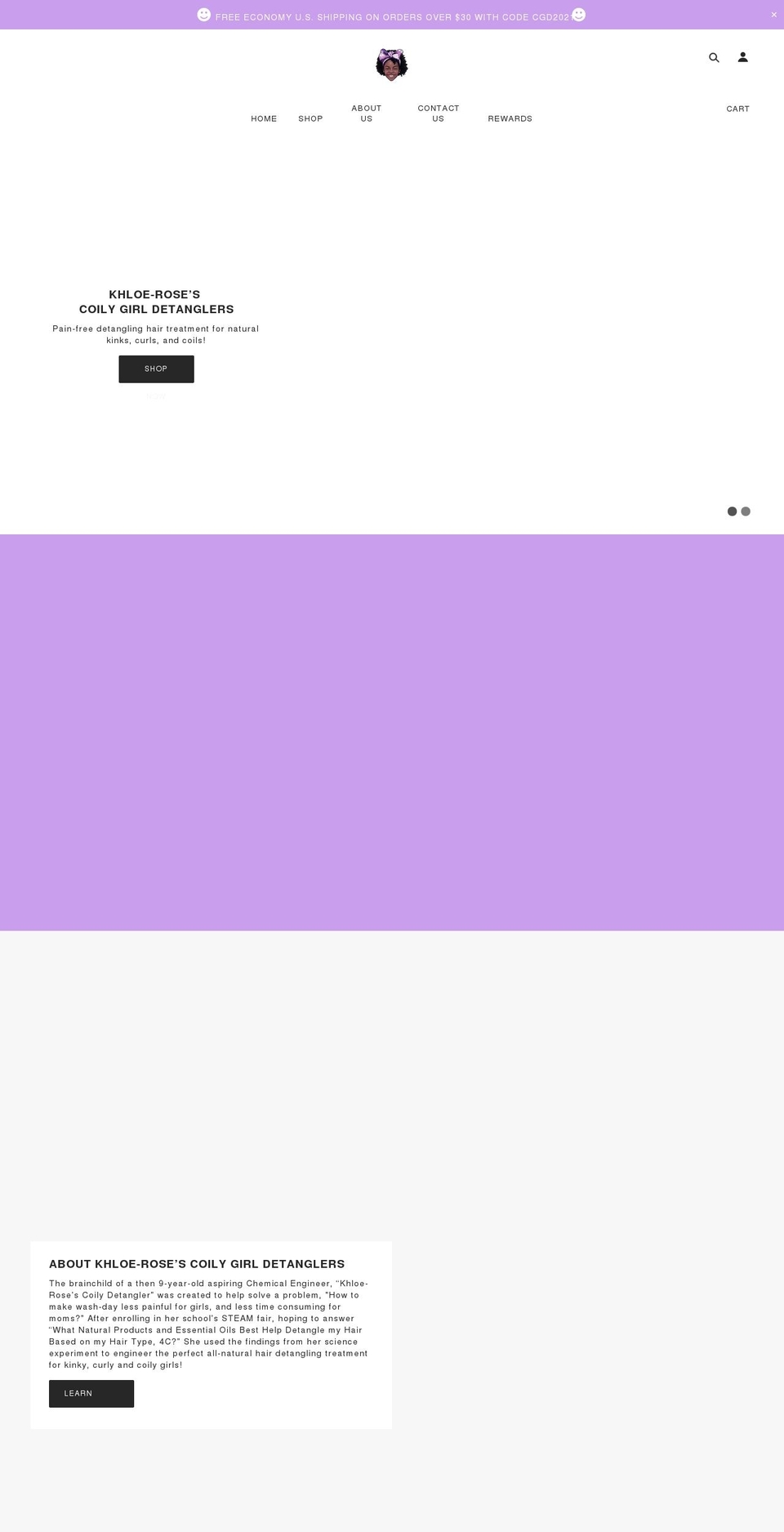 coilygirldetanglers.com shopify website screenshot