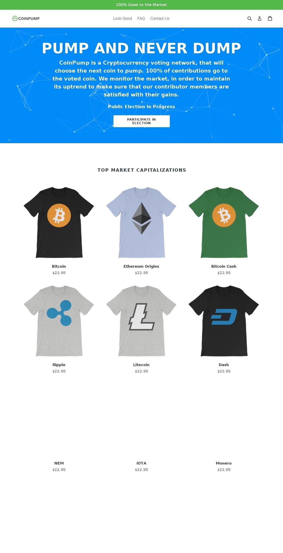 CoinPump Shopify theme site example coin-pump.myshopify.com