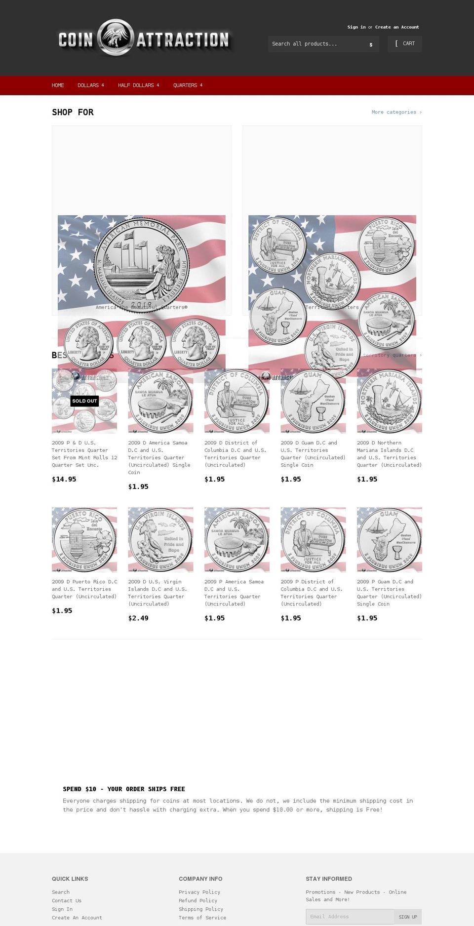 coinattraction.com shopify website screenshot