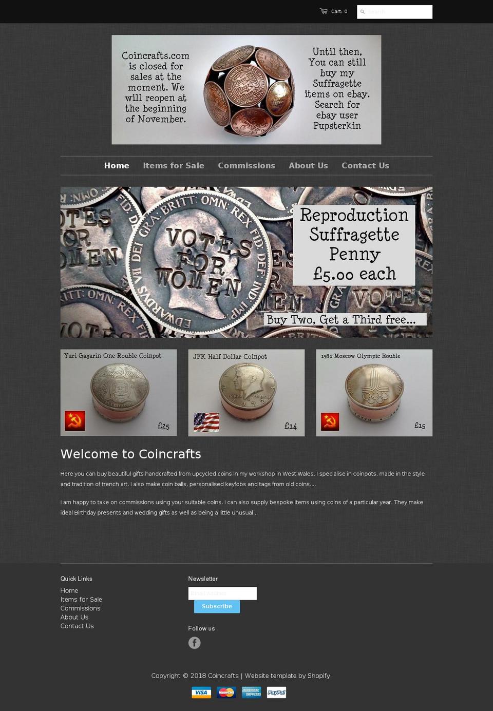 coincrafts.com — Shopify storefront screenshot