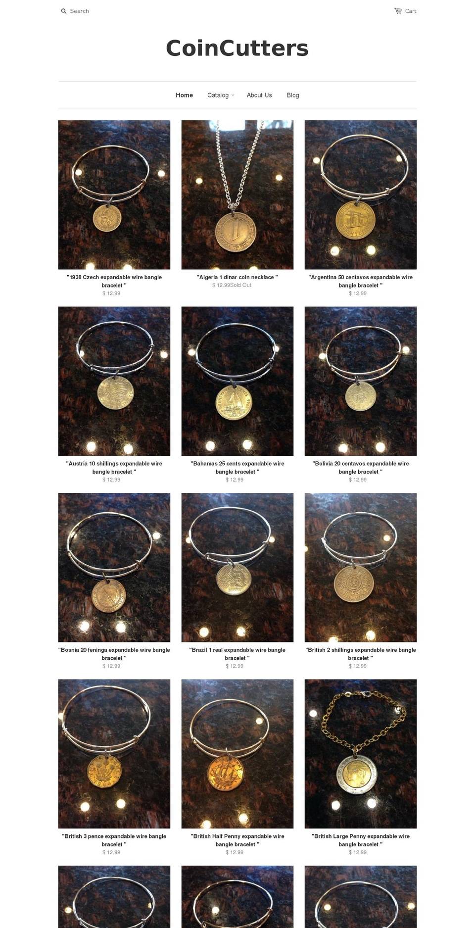 coincutters.com shopify website screenshot