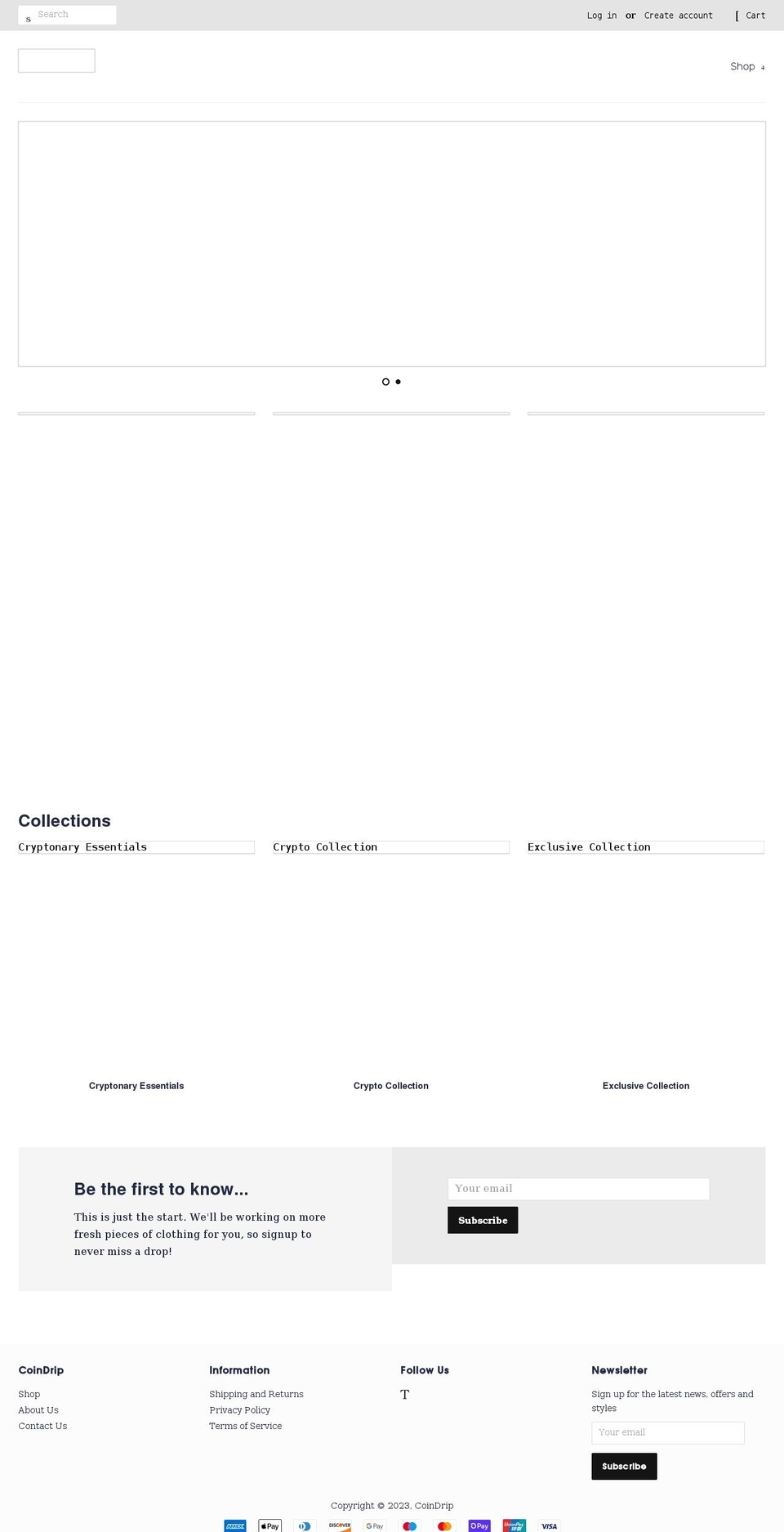 coindrip.store shopify website screenshot
