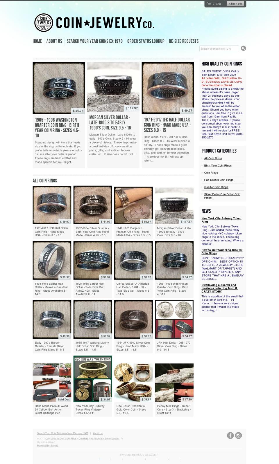 coinjewelryco.com shopify website screenshot