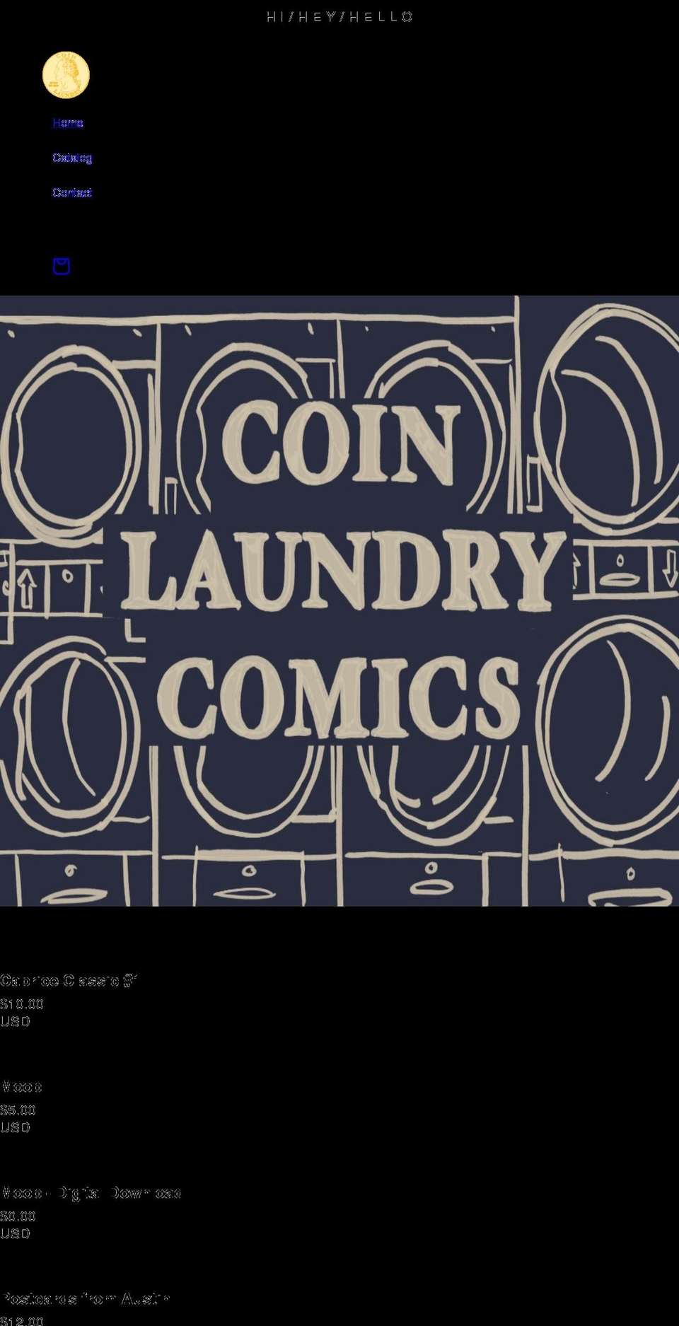 coinlaundrycomics.com shopify website screenshot