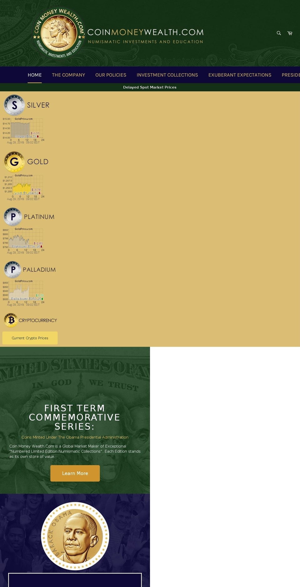 coinmoneywealth.com — Shopify storefront screenshot
