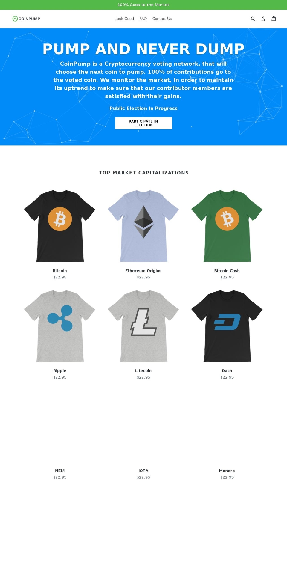 coinpump.org shopify website screenshot