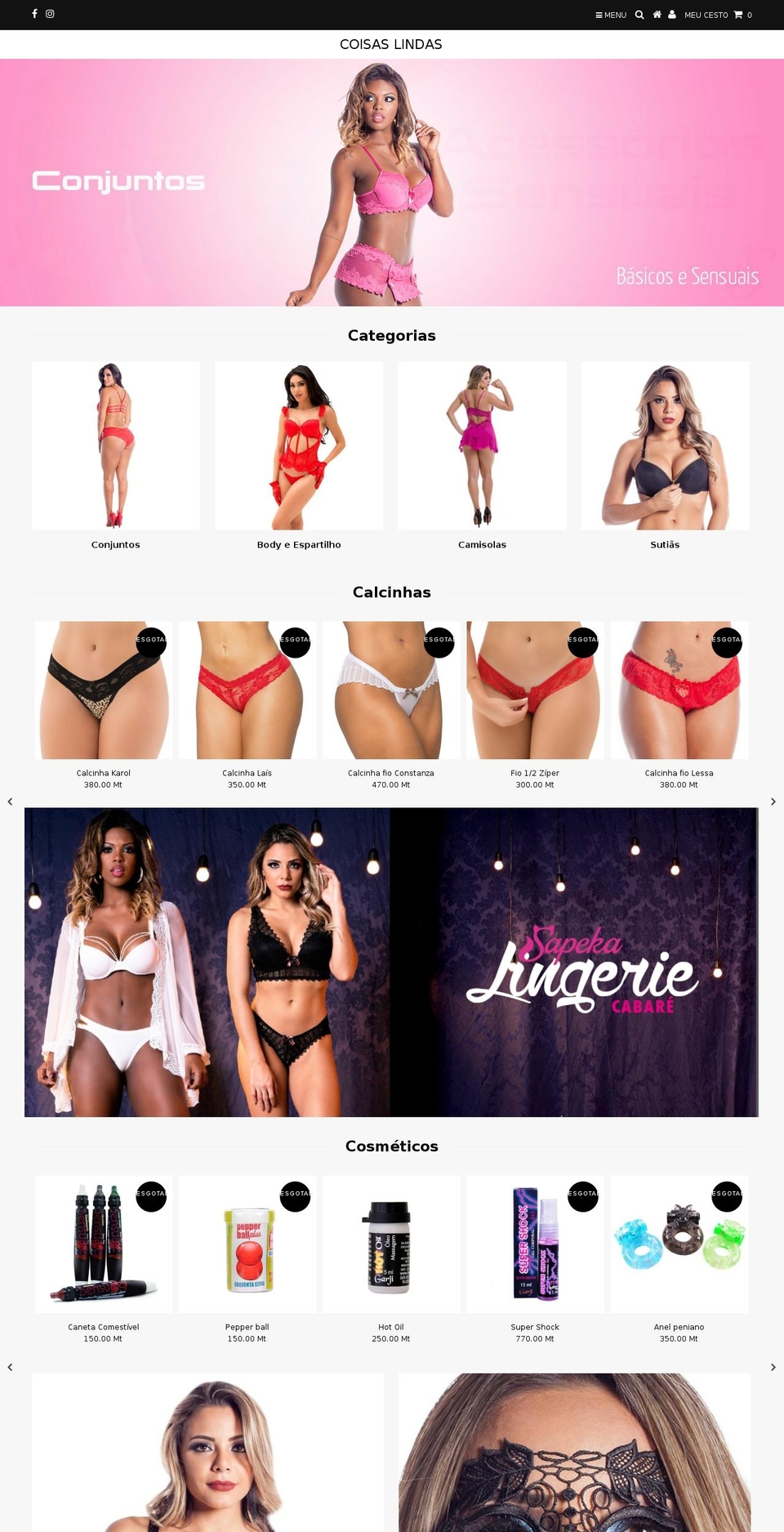 coisaslindas.com — Shopify storefront screenshot