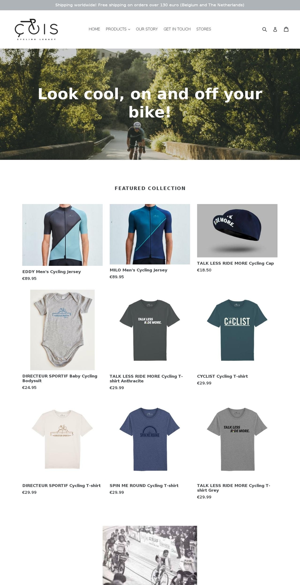 coiscycling.com shopify website screenshot