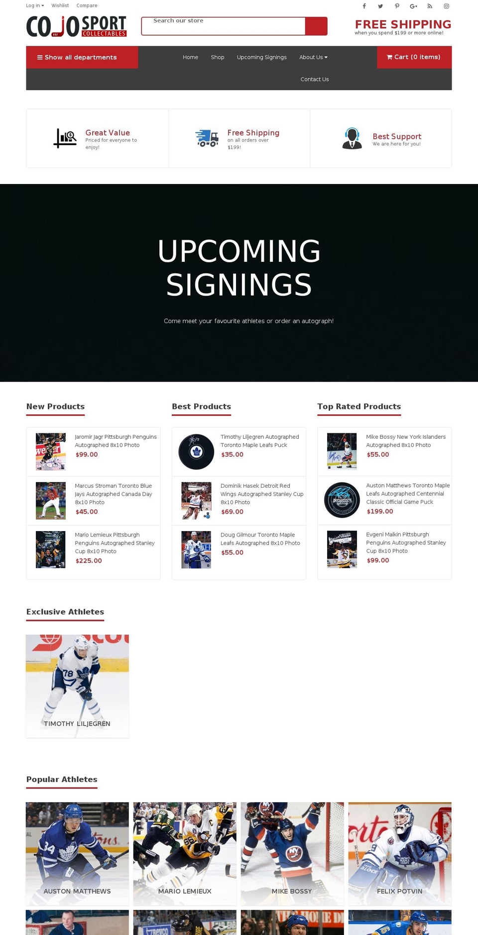 cojohockey.com shopify website screenshot