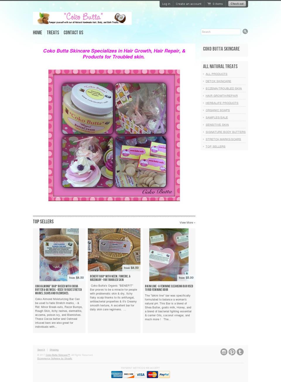 cokobutta1.com shopify website screenshot