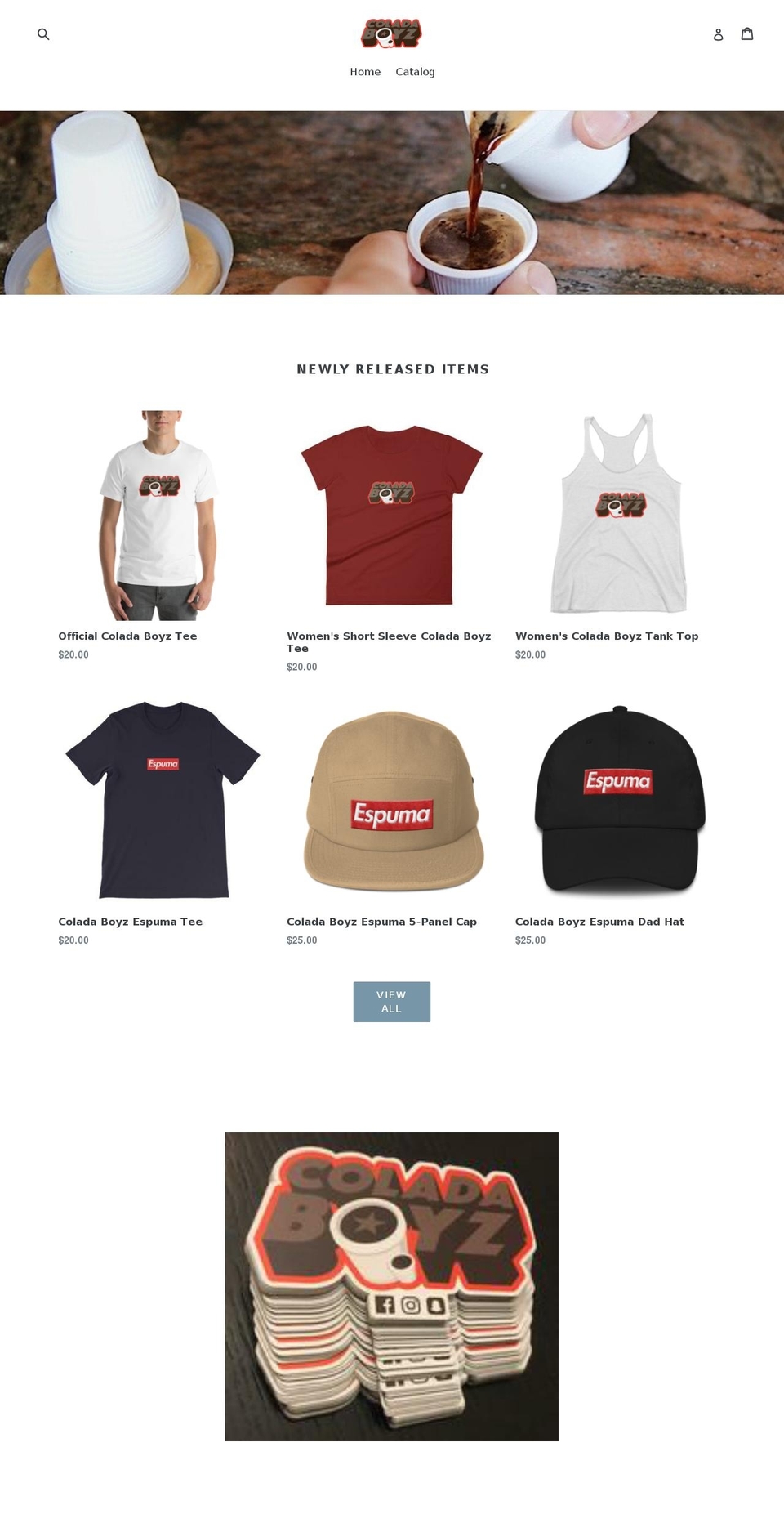 coladaboyz.com — Shopify storefront screenshot