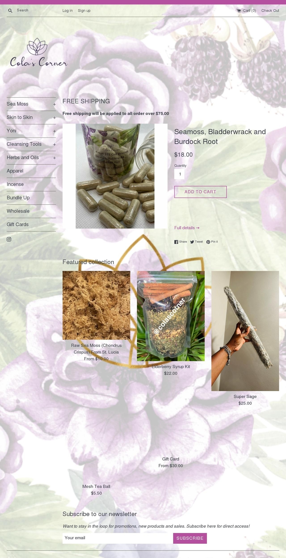 colascorner.com — Shopify storefront screenshot