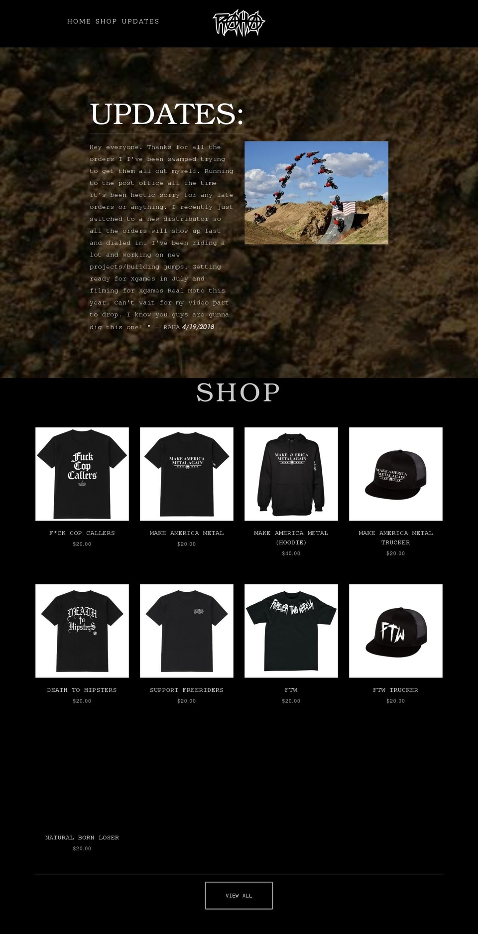 colbyraha.com — Shopify storefront screenshot
