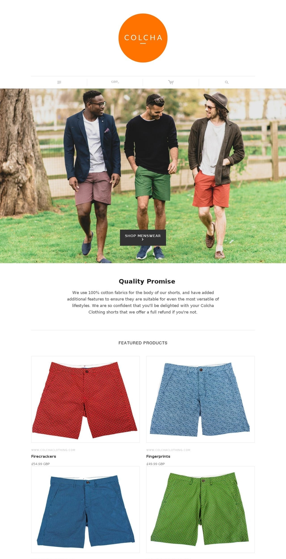 colchaclothing.com shopify website screenshot