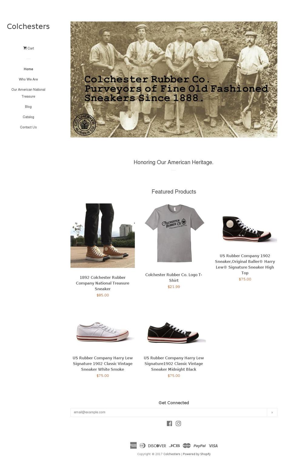colchesters.com shopify website screenshot