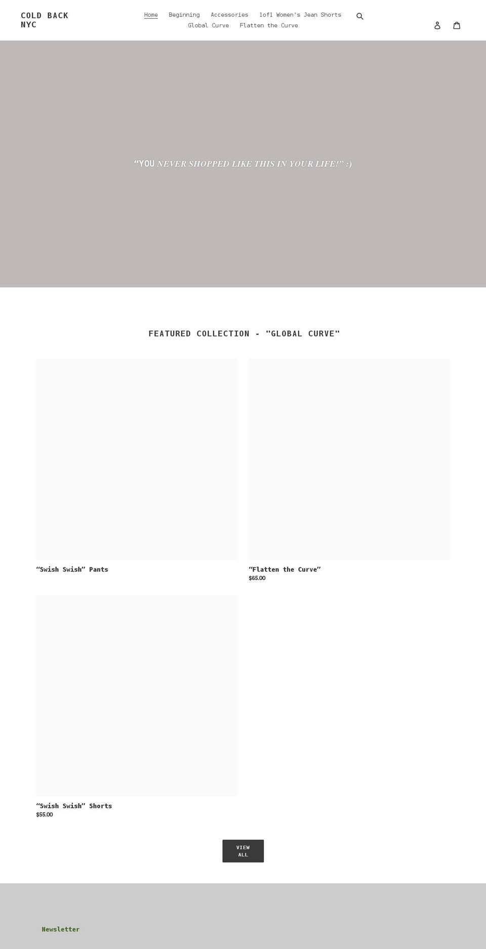 coldbacknyc.com shopify website screenshot