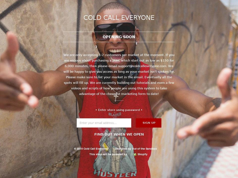 coldcalleveryone.com shopify website screenshot