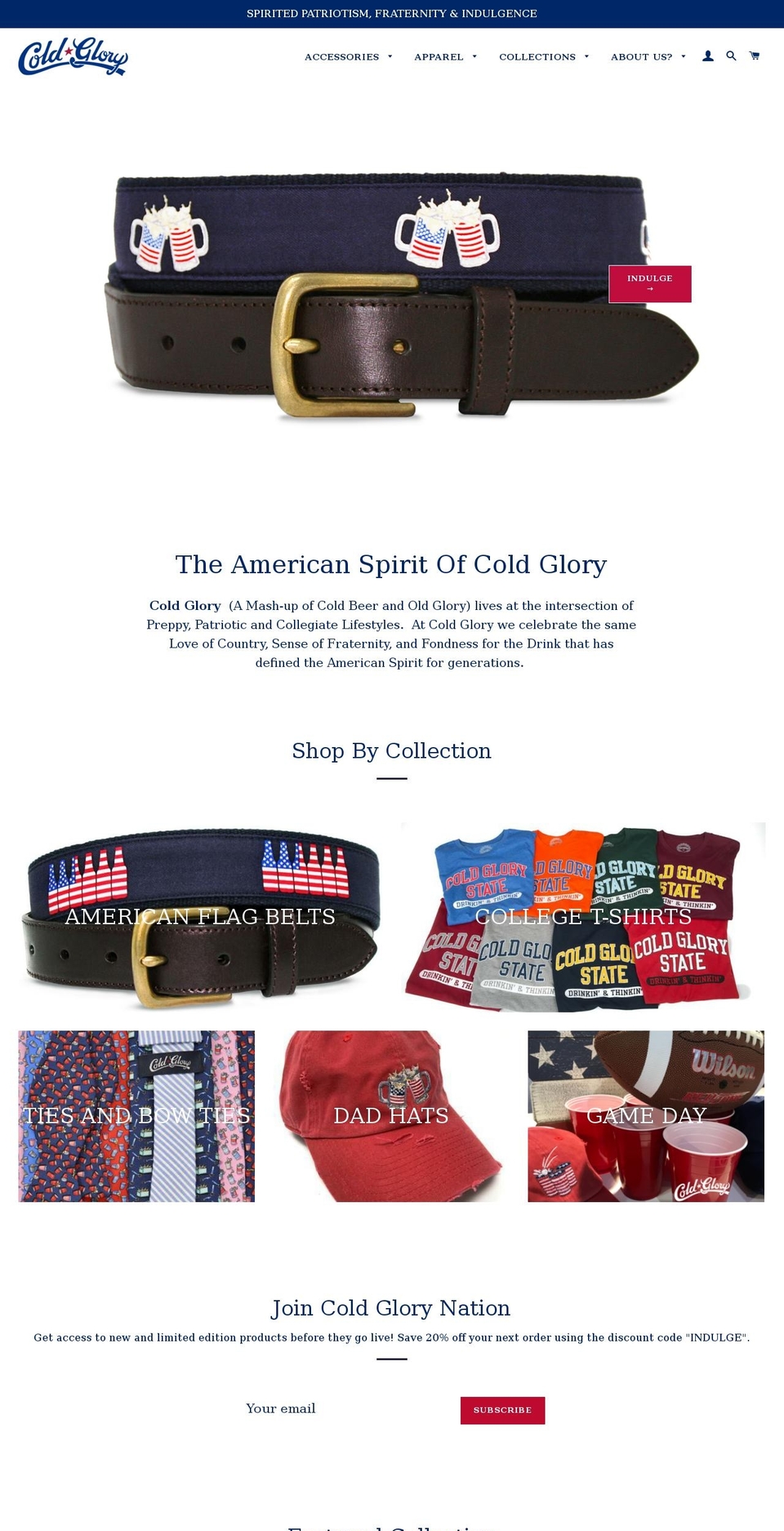 coldglory.com shopify website screenshot