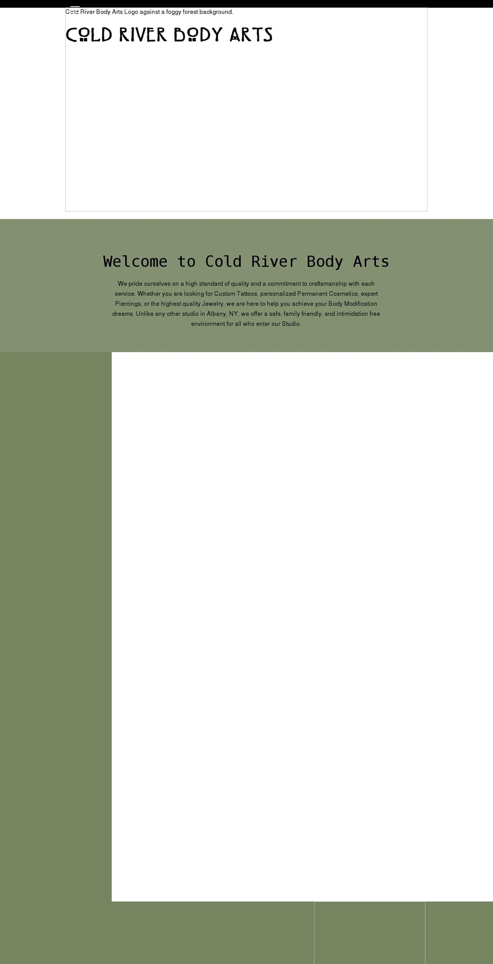 coldriverbodyarts.com shopify website screenshot