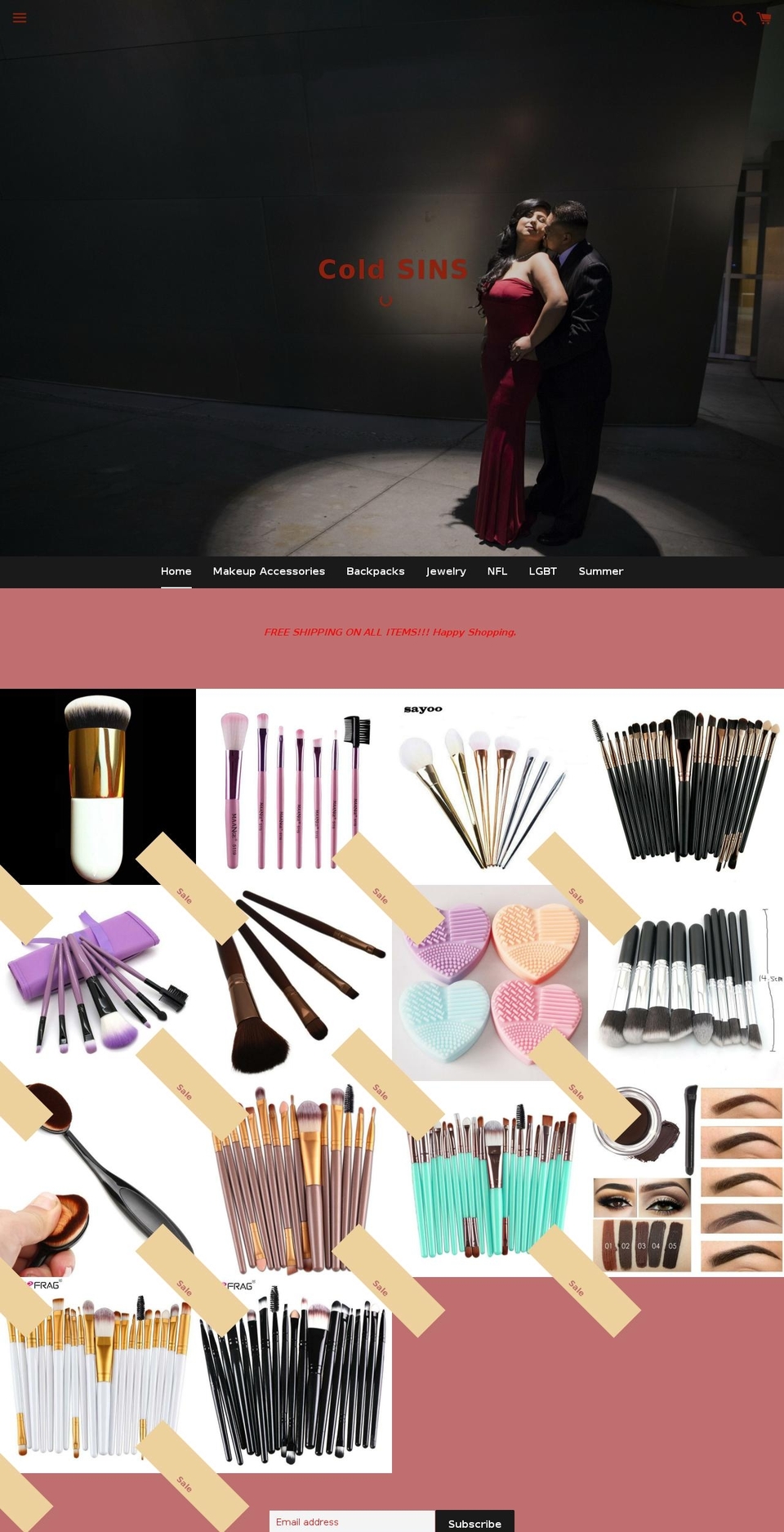 coldsins.com shopify website screenshot