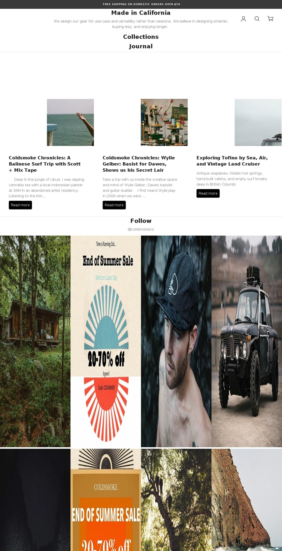 Coldsmoke (based on Ira) Shopify theme site example coldsmok.com