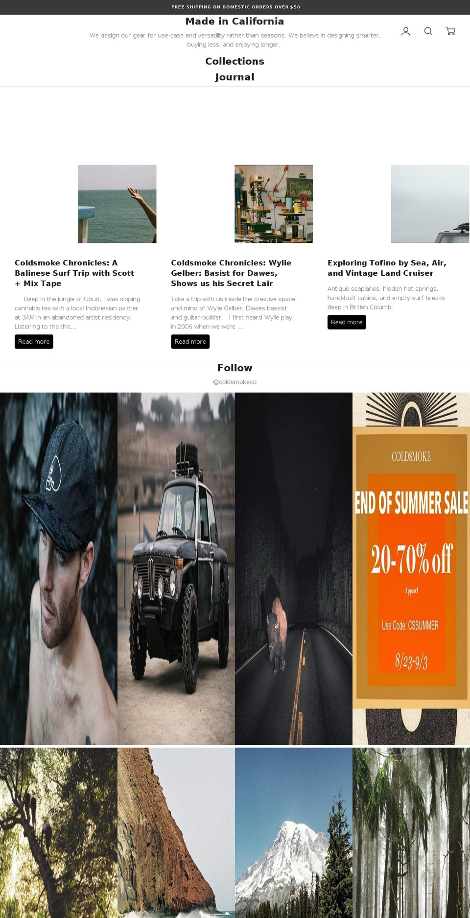 Coldsmoke (based on Ira) Shopify theme site example coldsmokeco.org