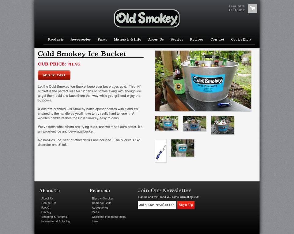 Old Smokey Grills: By CKO Shopify theme site example coldsmokey.com