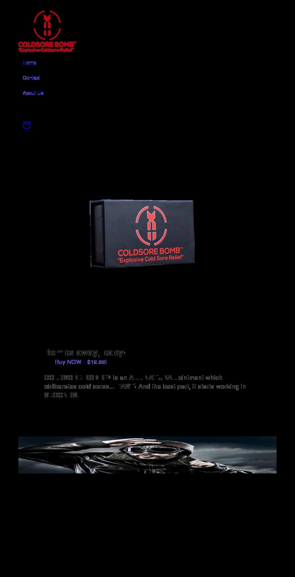 coldsorebomb.com shopify website screenshot