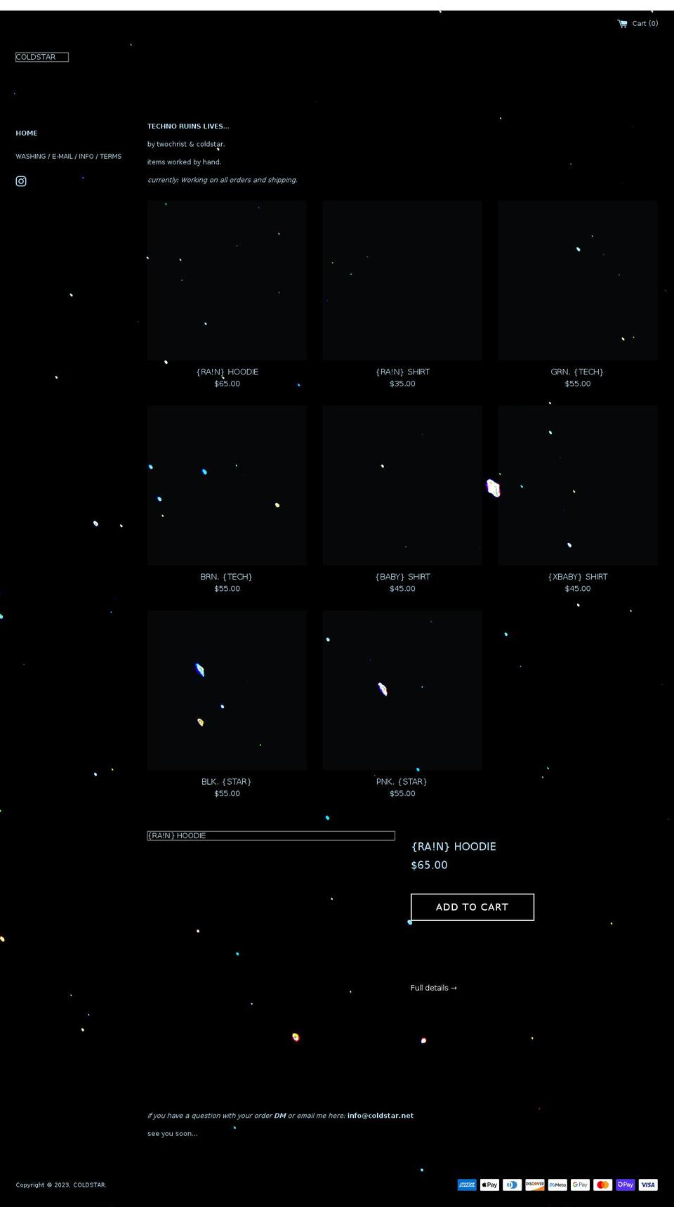 coldstar.net shopify website screenshot