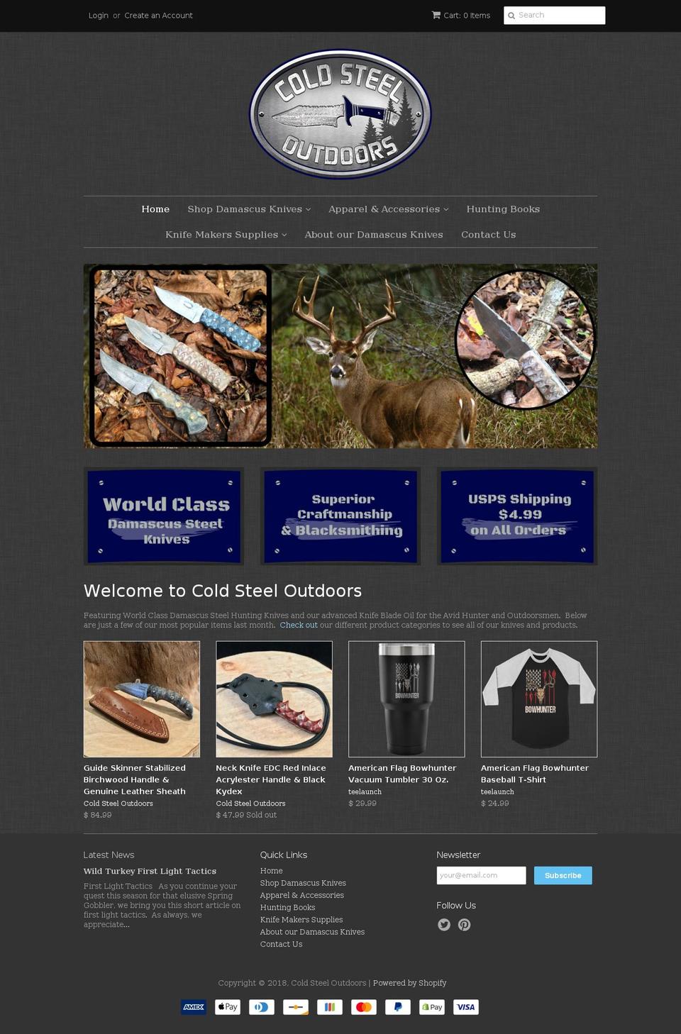 coldsteeloutdoors.com shopify website screenshot