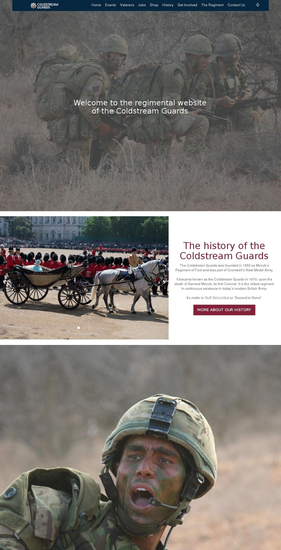 coldstreamguards.org.uk shopify website screenshot