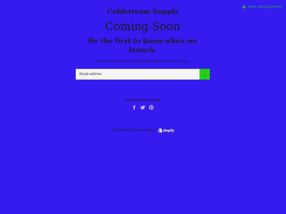 coldstreamsupply.com shopify website screenshot